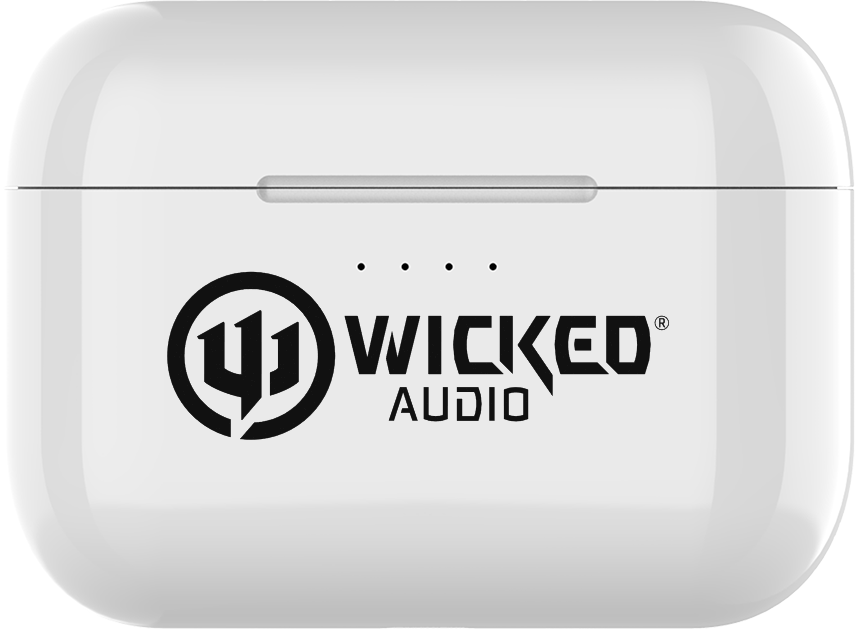 Wicked Audio Rangr True Wireless Earbuds – Bluetooth 5.0 Earphones with 50-Hour Playtime, Noise Isolation & USB-C Charging Case (White)