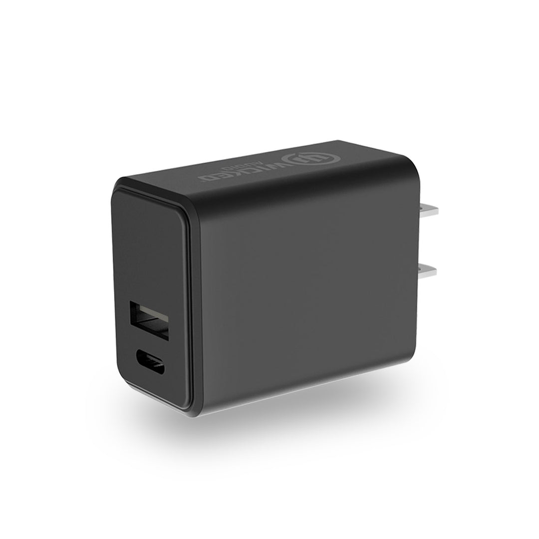 Dual Port Wall Charger in Black