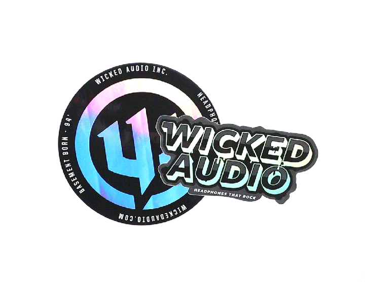 Wicked Audio holographic sticker gif