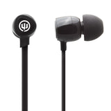 Closeup of Omen wireless earbud in black