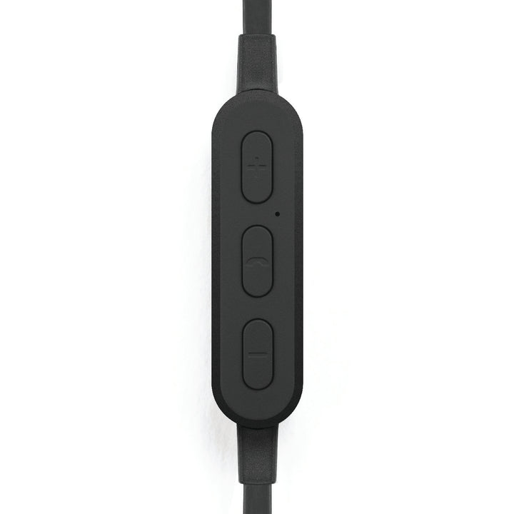 Closeup of mic and buttons of Omen wireless earbud